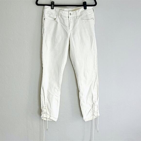 Pilcro and the Letterpress Women's Pants White Size 28 Cinch & Tie Ankle Jeans - Picture 1 of 7